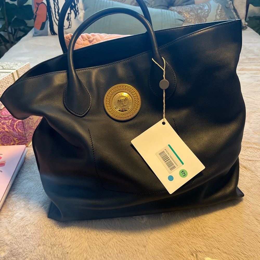 Versace Elegant Black Tote Bag